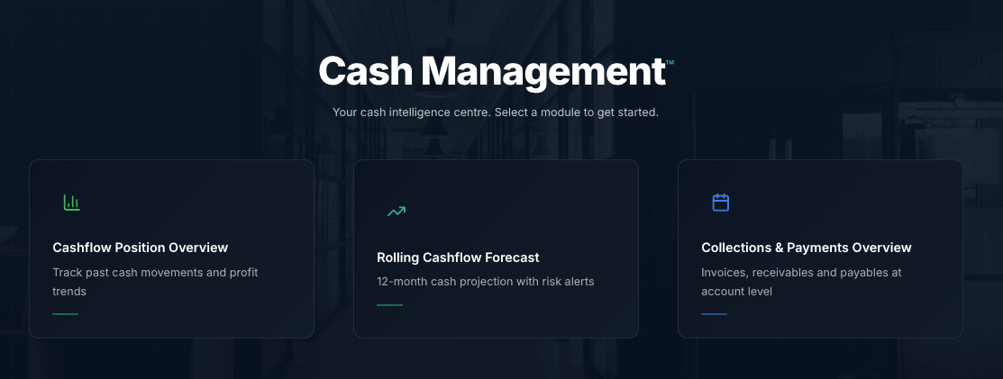 Mira — Cash Management screen