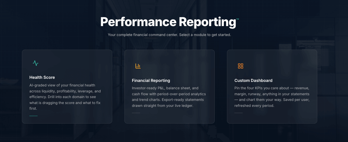 Clara — Performance Reporting screen